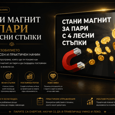 Видео Онлайн Курс "Стани магнит за пари с 4 лесни стъпки"(Бонус медитация)